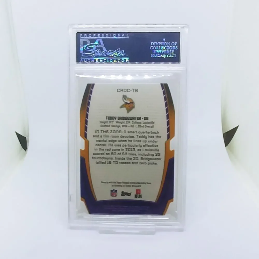 2014 TOPPS CHROME TEDDY BRIDGEWATER ROOKIE DIE-CUT PSA 9